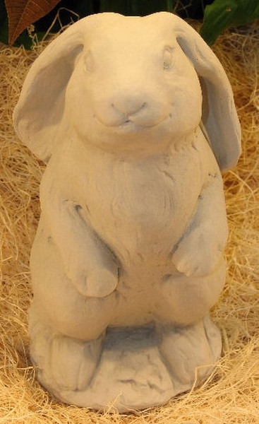Stone Bunny - Standing Lop Ear Rabbit Garden Cast Stone Statue